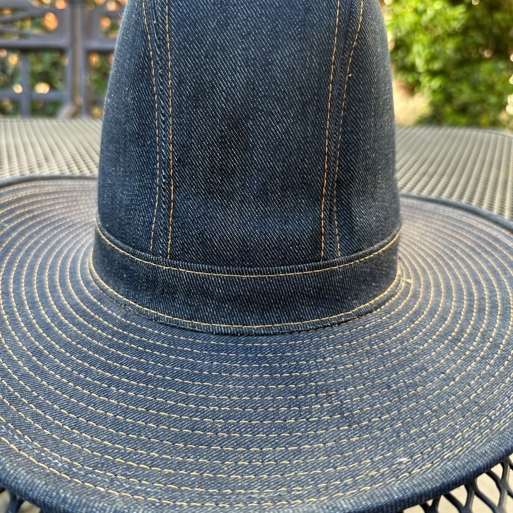 Classic Levi's Blue Denim Wide Brim Hat 7 3/8 - Picture 4 of 9